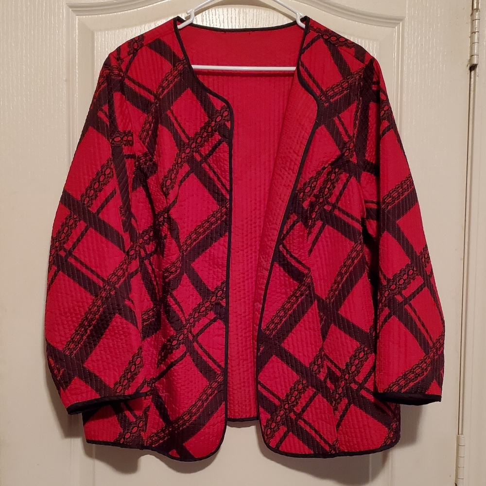 Reversible lightweight quilted blazer jacket
